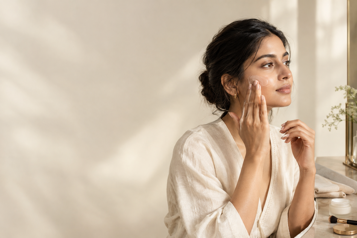 Warm ivory skincare ritual image for the second banner